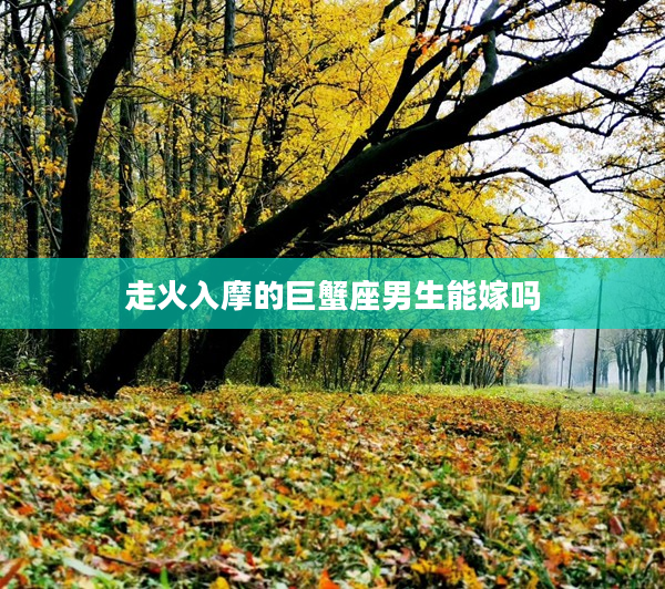 走火入摩的巨蟹座男生能嫁嗎