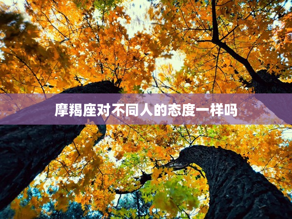 摩羯座對不同人的態(tài)度一樣嗎