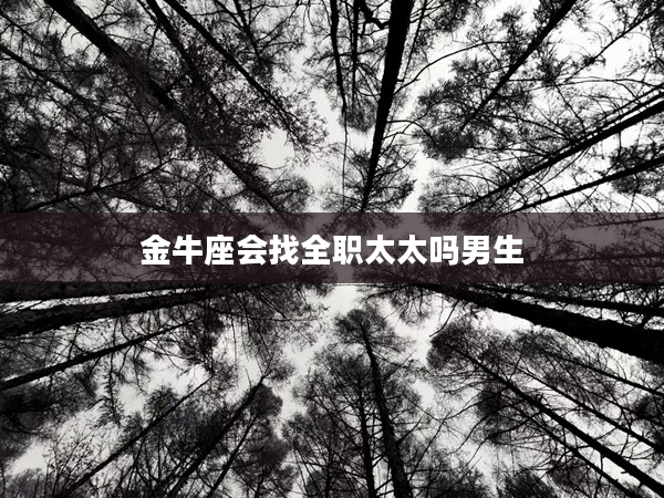 金牛座會找全職太太嗎男生