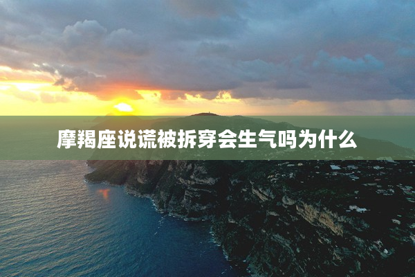 摩羯座說謊被拆穿會生氣嗎為什么