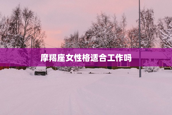 摩羯座女性格適合工作嗎