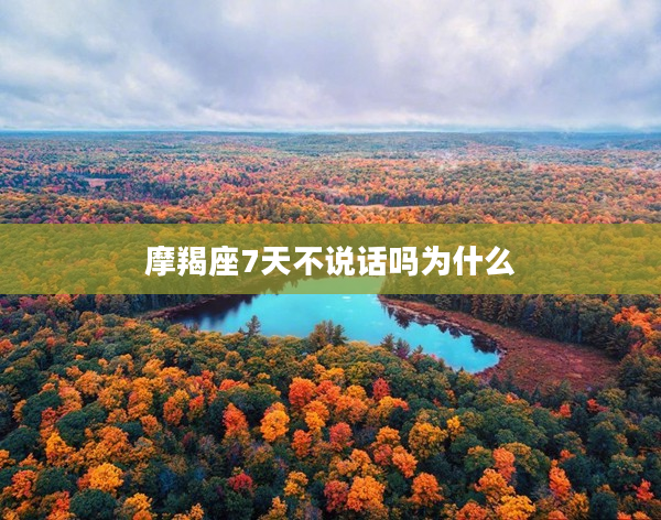 摩羯座7天不說話嗎為什么