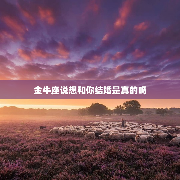 金牛座說想和你結婚是真的嗎