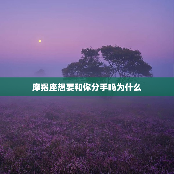 摩羯座想要和你分手嗎為什么