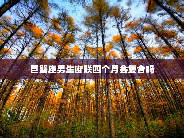 巨蟹座男生斷聯四個月會復合嗎