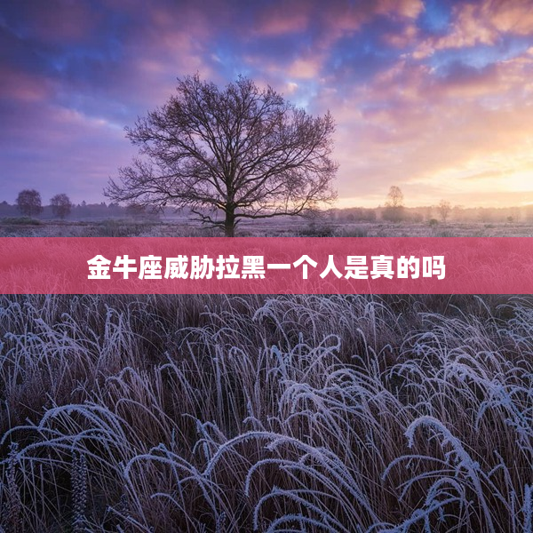 金牛座威脅拉黑一個人是真的嗎