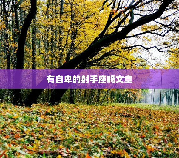 有自卑的射手座嗎文章