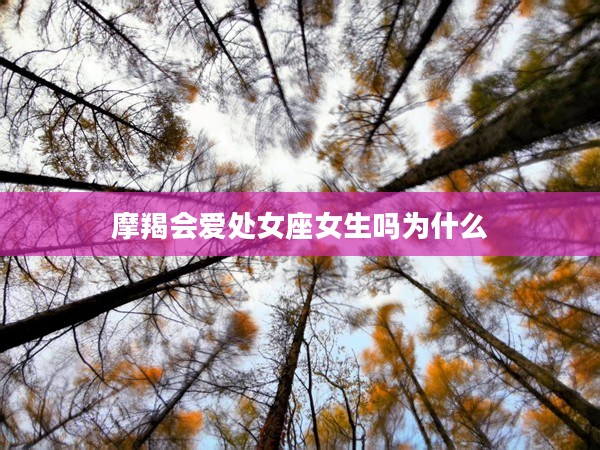 摩羯會(huì)愛處女座女生嗎為什么