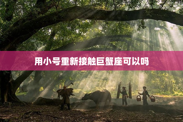 用小號(hào)重新接觸巨蟹座可以嗎