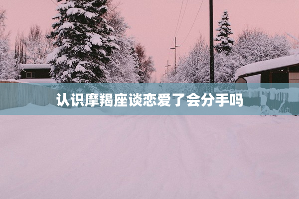 認識摩羯座談戀愛了會分手嗎