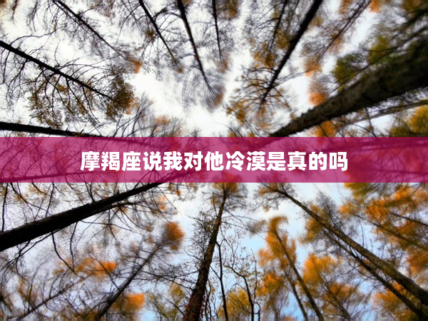 摩羯座說我對他冷漠是真的嗎