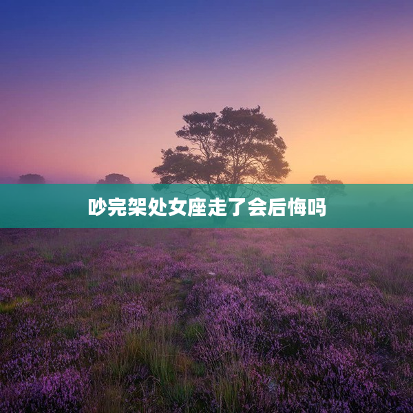 吵完架處女座走了會后悔嗎