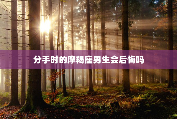 分手時的摩羯座男生會后悔嗎