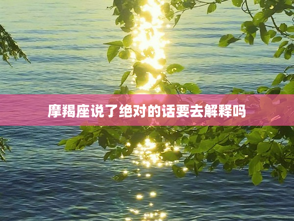 摩羯座說(shuō)了絕對(duì)的話(huà)要去解釋嗎