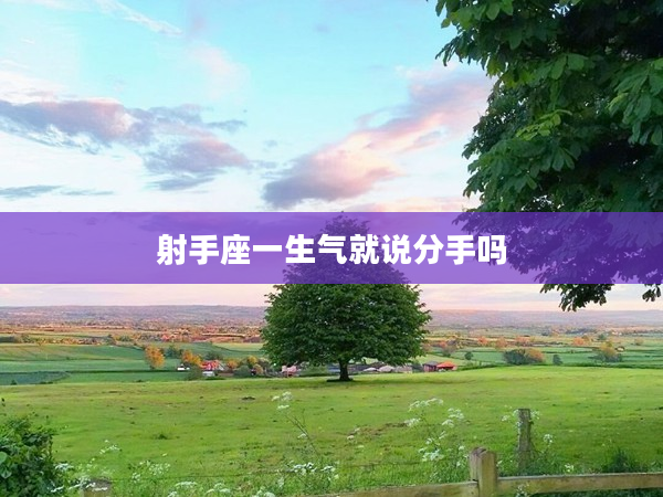 射手座一生氣就說分手嗎