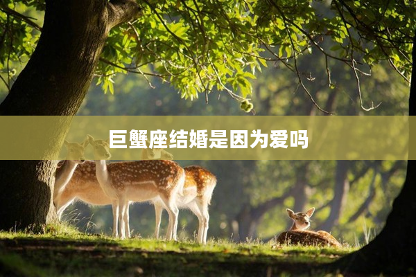 巨蟹座結婚是因為愛嗎