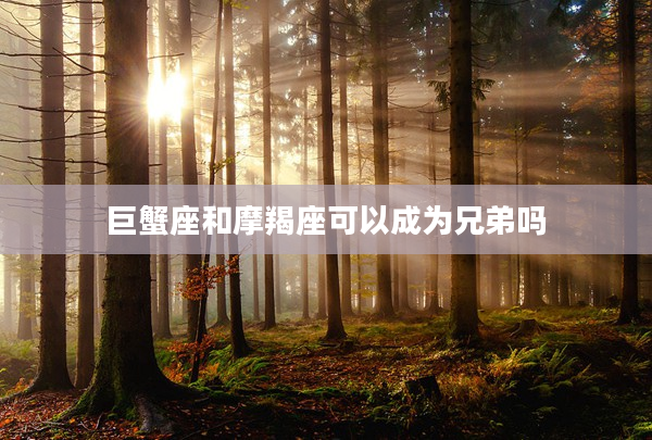 巨蟹座和摩羯座可以成為兄弟嗎