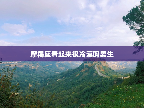 摩羯座看起來很冷漠嗎男生