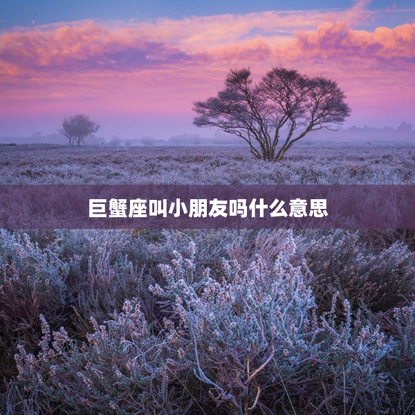 巨蟹座叫小朋友嗎什么意思