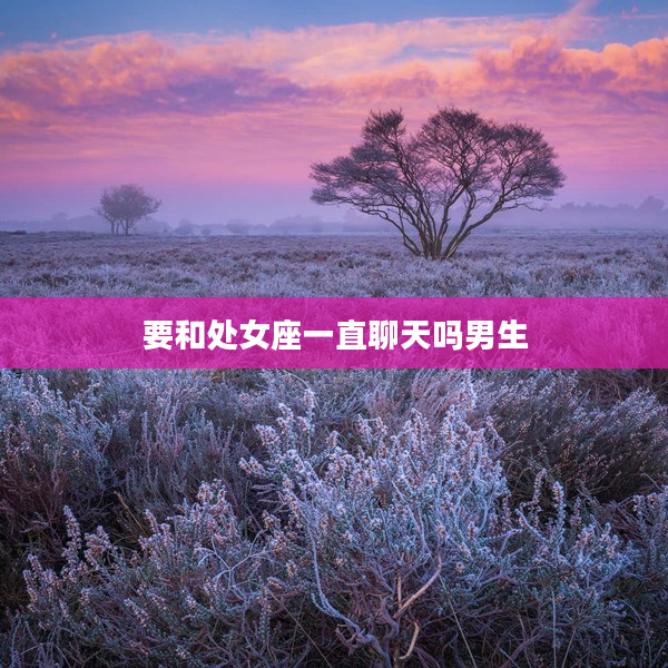 要和處女座一直聊天嗎男生