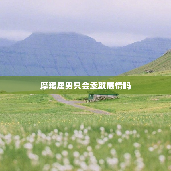 摩羯座男只會索取感情嗎