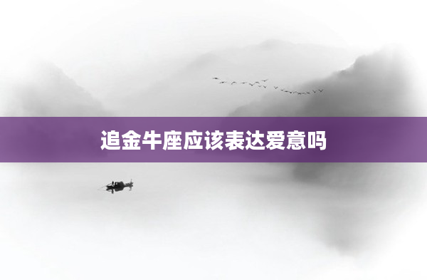 追金牛座應該表達愛意嗎