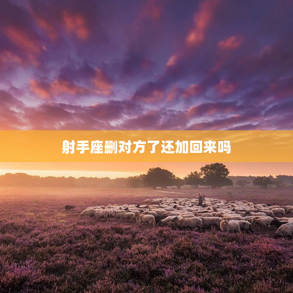 射手座刪對方了還加回來嗎