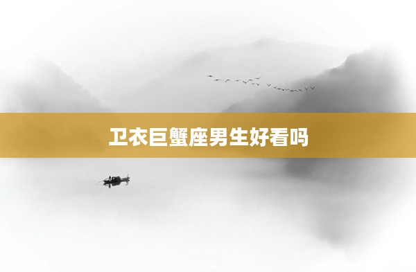 衛(wèi)衣巨蟹座男生好看嗎