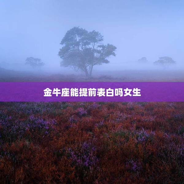 金牛座能提前表白嗎女生