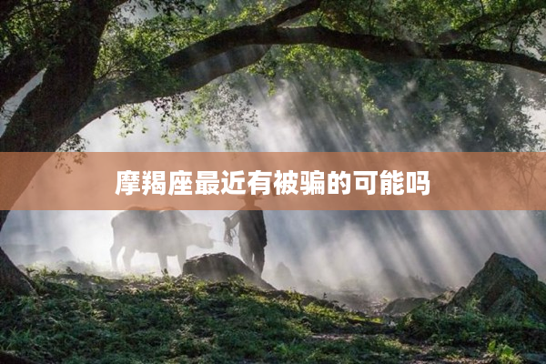 摩羯座最近有被騙的可能嗎