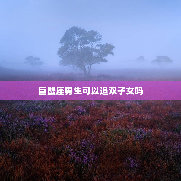 巨蟹座男生可以追雙子女嗎