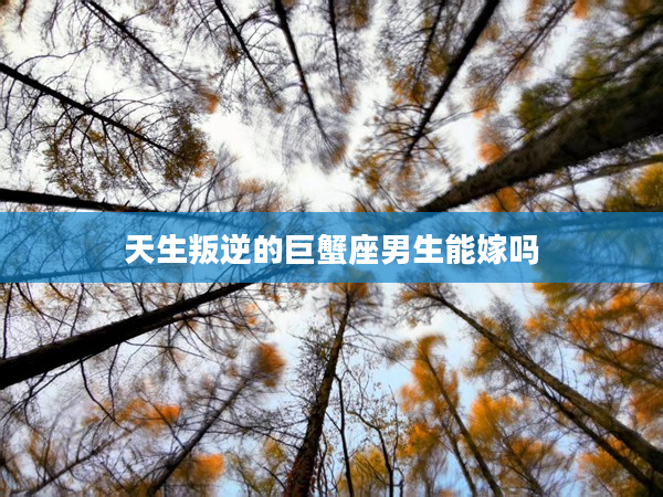 天生叛逆的巨蟹座男生能嫁嗎