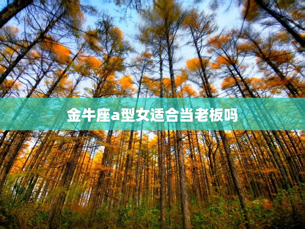 金牛座a型女適合當(dāng)老板嗎