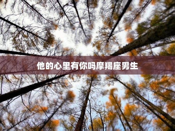 他的心里有你嗎摩羯座男生