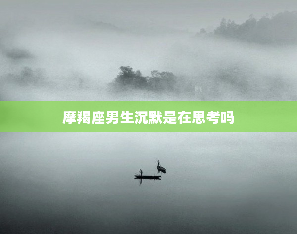 摩羯座男生沉默是在思考嗎