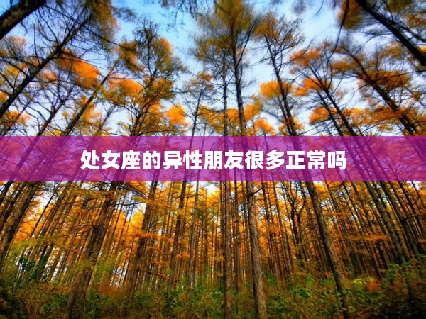 處女座的異性朋友很多正常嗎