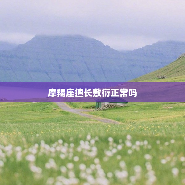 摩羯座擅長敷衍正常嗎