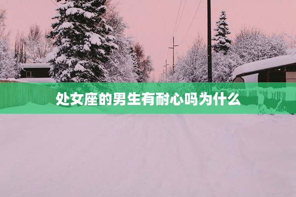 處女座的男生有耐心嗎為什么