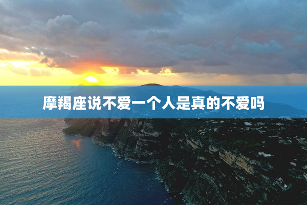 摩羯座說(shuō)不愛(ài)一個(gè)人是真的不愛(ài)嗎