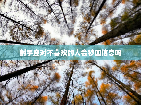 射手座對不喜歡的人會秒回信息嗎