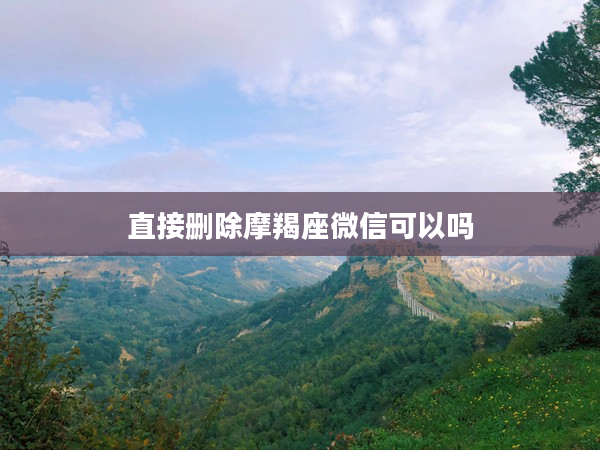 直接刪除摩羯座微信可以嗎