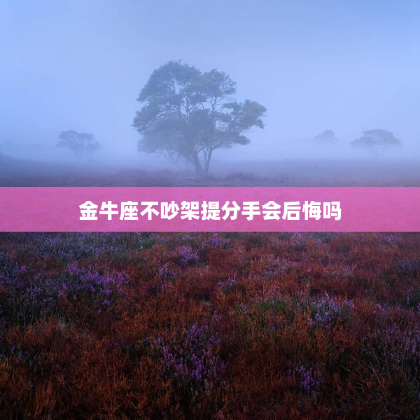 金牛座不吵架提分手會后悔嗎