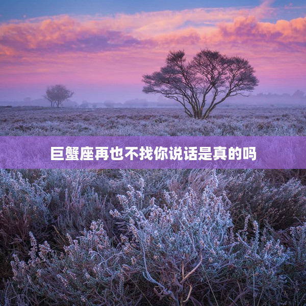 巨蟹座再也不找你說話是真的嗎