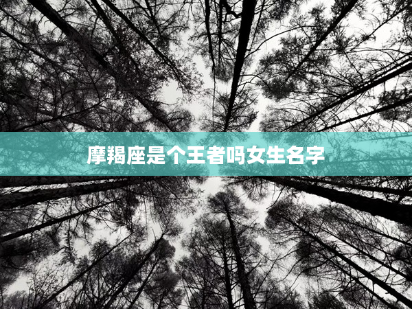 摩羯座是個王者嗎女生名字