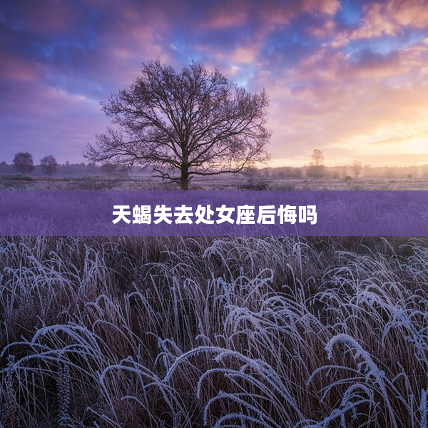 天蝎失去處女座后悔嗎