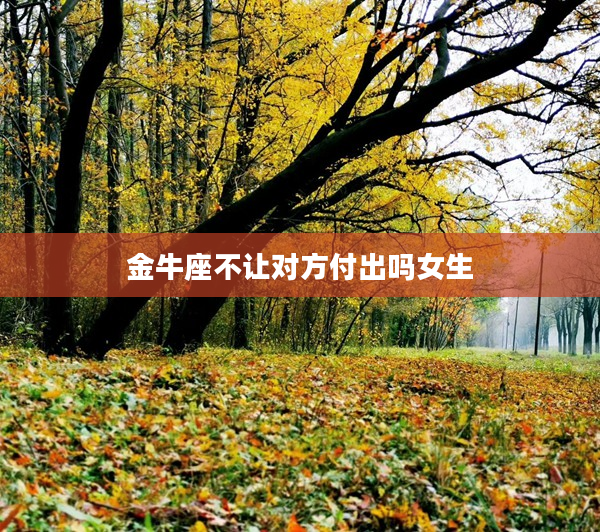 金牛座不讓對(duì)方付出嗎女生