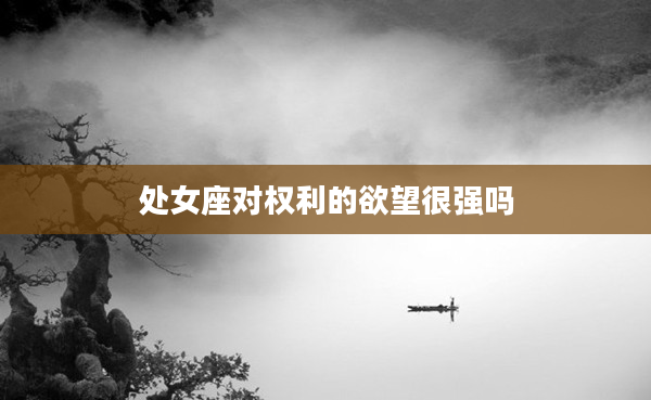 處女座對權利的欲望很強嗎