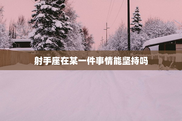 射手座在某一件事情能堅持嗎